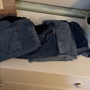 Maternity Dark and Light Blue Denim Shorts & Jeans